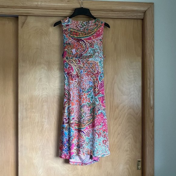 Lauren Ralph Lauren Womens Multicolor Paisley Floral Dress Size Petite Large - Picture 6 of 10